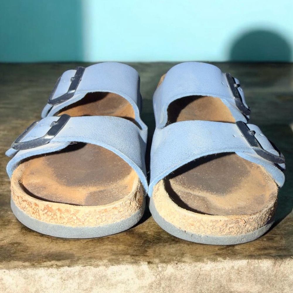 Birkenstock Kids Arizona Double Strap Sandals in Blue, Size 30 (EU), US 12-12.5